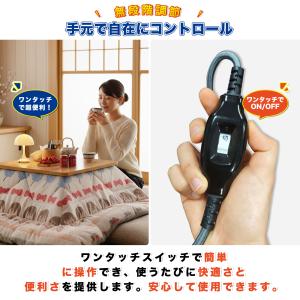 こたつコード 3m 中間スイッチ付 L型プラグ...の詳細画像4