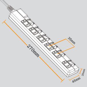 電源タップ 個別スイッチ付 2m 6個口 おし...の詳細画像5