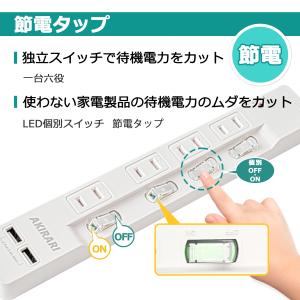 電源タップ usb付 雷ガード スマホ充電 コ...の詳細画像3