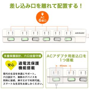【送料無料】電源タップ 雷ガードタップ 個別ス...の詳細画像4