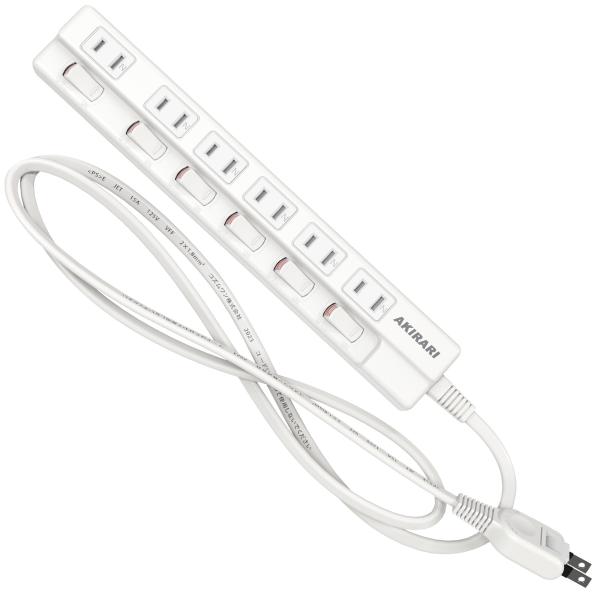 電源タップ 1m 6個口 スイッチタップ 独立スイッチ 壁掛け 180°スイングプラグ 配線しやすい...