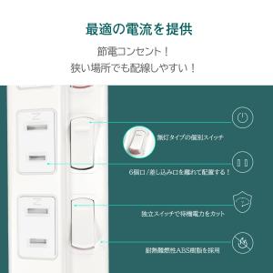 電源タップ 無灯タイプ 2m 6個口 独立スイ...の詳細画像2