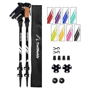 TrailBuddy Hiking Poles - Adjustable Trekking Sticks - Flip-Lock Walking Po