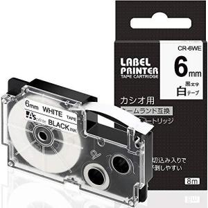 1個 6mm 白地黒文字 CR-6WE テープカートリッジ