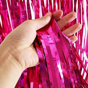 「2個セット」 Augsion タッセルカーテン キラキラ 背景 華やかな金属感 明るい光沢 誕生日 飾り付け 100cm*200cm パーティー 装