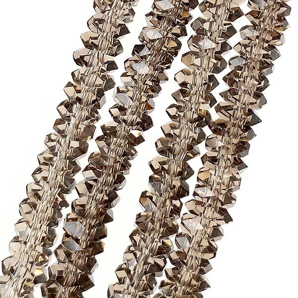 天然石 スモーキークオーツ （ボタンカット 20面カット） 大きさ 約2〜2.5×5〜6mm 穴径 ...