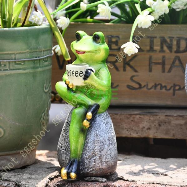 カエル 置物 ギターを弾くカエル 蛙 オブジェ 飾り 玄関 エントランス アンティーク風 蛙のオブジ...