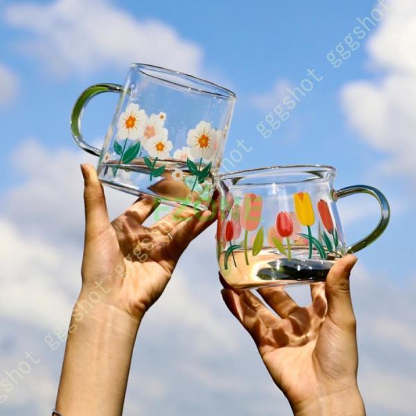 グラスマグ スクエア マグカップ ガラス 透明 クリア ガラス食器 耐熱 かわいい おしゃれ 食器 ...