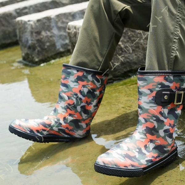 レインブーツ 雨靴 ショート 雨具 履きやすい メンズ 軽量 防水 PVC 滑りにくい 梅雨 疲れに...