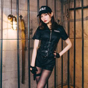 コスプレ ポリス ハロウィン SWAT セクシー 似鳥沙也加 クール コスチューム トイガン ホルスター SWATレディ スワット レディース 特殊部隊 サバゲ｜cosplay-outlet