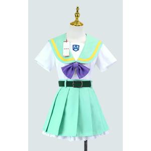 トロピカル〜ジュ！プリキュア 涼村さんご 制服 刺繍ワッペン・パニエ付き コスプレ衣装 [D4690]