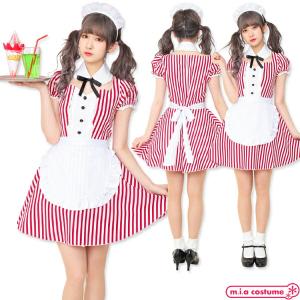 1142A TG ストライプダイナー レッド サイズ：Ladies