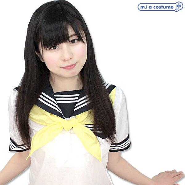 1210A●【送料無料・即納】 スクールスカーフ単品 色：クリーム サイズ：フリー リボン タイ 学...