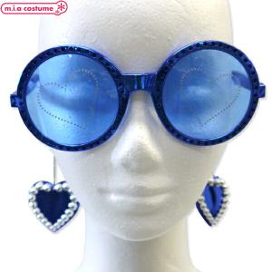 1304J■ B品 ハートサングラス 色：ブルー 青 パリピ