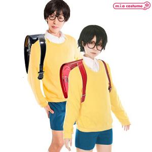 1105A★ML4L【送料無料・即納】B品 ニコニコ小学生 野比のび太 サイズ：M/L/4L男性用L相当 男装 成人男性 コスプレ コスチューム 衣装 仮装 ハロウィン なりきり｜cosplaymode