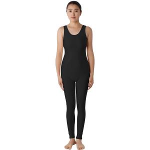 全身タイツ ライラク 黒色 ブラック 単色 袖なし