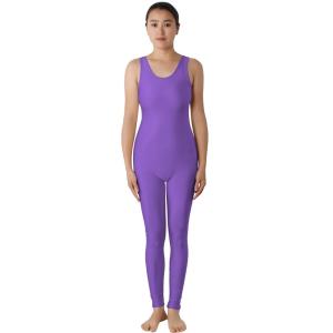 全身タイツ ライラク 紫 パープル 単色 袖なし 通気