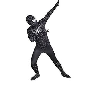 スパイダーマン 黒い色 全身タイツ 柔らかい ...の詳細画像2