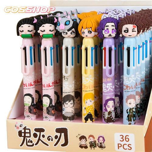 鬼滅の刃 炭治郎　しのぶ　善逸　　禰豆子　伊之助　ボールペン 6色　キャラクター ペン　36本セット...