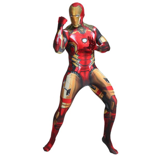 Iron Man アイアンマン　戦闘服 全身タイツ　子供用　大人用　コスプレ衣装　柔らかい 弾力と伸...