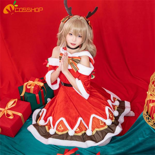 原神　げんしん　Genshin バーバラBarbara　サンタコスプレ クリスマス　ワンピース　洋服...