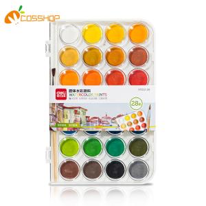 固形水彩絵の具顔料セット 透明水彩絵の具 16色28色36色48色 1本ブラシ付き チューブ 耐久性 速乾 イラスト 塗り絵 美術 画材 宿題