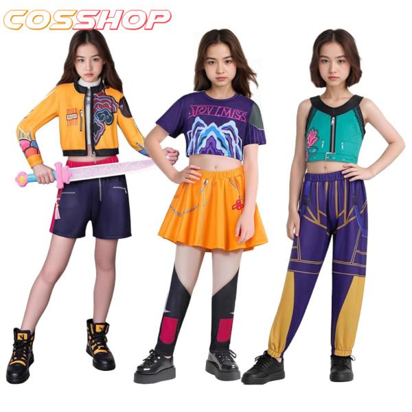KPOPガールズ デーモン ハンターズ 子供用 ルミ ミラ ゾーイ コス服 コスプレ 衣装 変装 c...