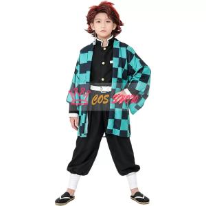 鬼滅の刃 子供服 竈門 炭治郎（かまど たんじろう）コスプレ衣装 子供用 キッズ 仮装 誕生日 プレゼント イベント ステージ 文化祭 パーティー ハロウィン｜cosshow