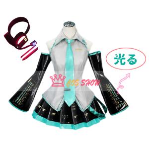 ボーカロイド 初音ミク風 コスプレ衣装 cosplay エナメル革製 ウィッグ