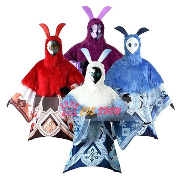 原神 Genshin げんしん アビスの魔術師 炎 水 雷 氷 元素 コスプレ衣装 仮面付き cos...