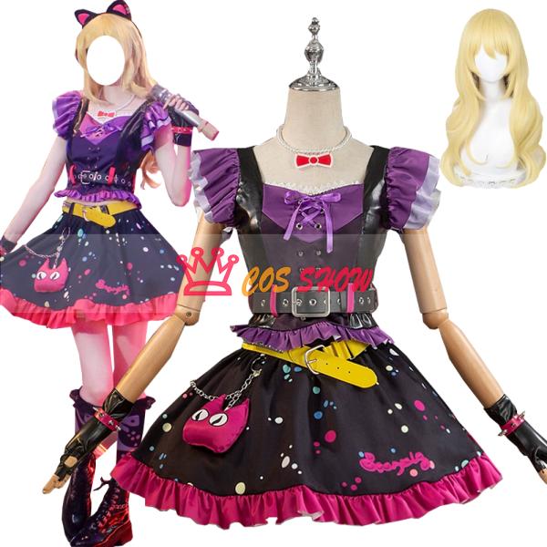 アイカツ 星宮いちご 悪魔ドレス コスプレ衣装 cosplay 仮装 髪飾り付き 日常服 イベント ...