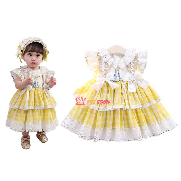 実物撮影 子供服  ワンピース 女の子 ガールズ 夏服  可愛い プリンセス  ウサギ ロリータ 風...