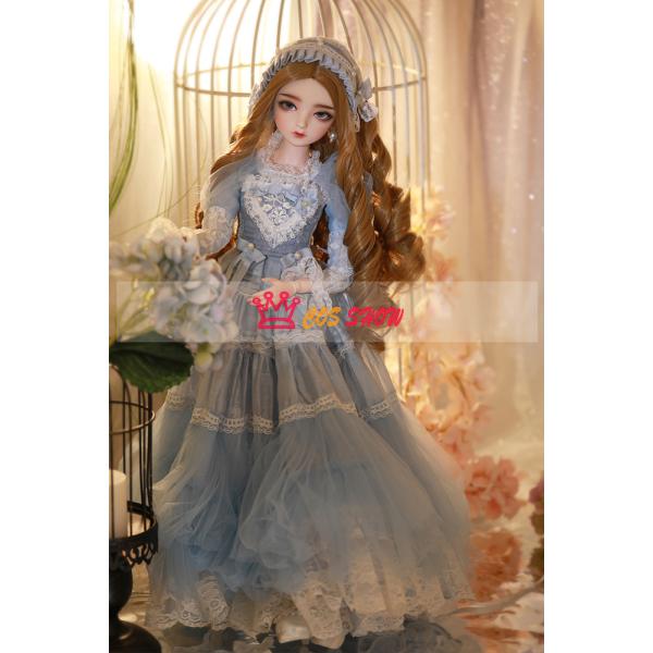 1/3 BJD 球体関節人形ドール 可動ボディ BJD人形 60cm レース ワンピース 本体＋ウィ...