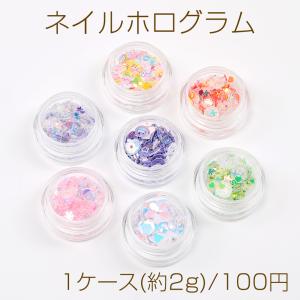 ネイルホログラム プラスチック製 ジェルネイルパーツ レジン封入パーツデコレーションパーツ オーロラカラー  MIX 透明ケース入り｜costumehouse