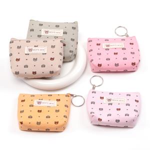 小銭入れ 布製 ミニポーチ ミニコイン財布 ファスナー付き キーリング付き (1個) ランダム発送 (1個) ランダム発送