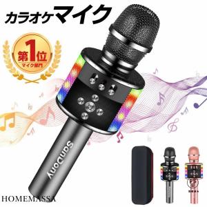 カラオケマイク bluetooth ワイヤレスマイク 家庭用 高音質 スピーカー内蔵 ノイズキャンセリング LEDライト付き 家庭用 Bluetooth スピーカー