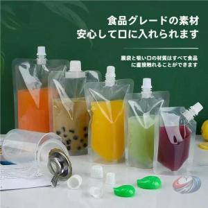 スパウトパウチ ふた付き 100枚入り 透明 30ml 50ml 100ml 150ml 200ml 250ml 300ml 380ml 500ml 詰め替え 容器 保存袋