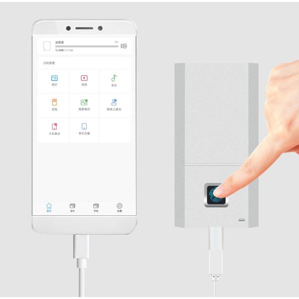 SSD 指紋認証付き 超小型 外付け 1TB 高速データ転送 USB Type-C対応 シルバー 名...