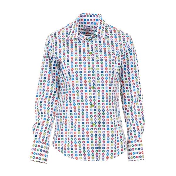 柄シャツ ストレッチ レディース ブラウス アイコン デザイン コンテンポラリー アートブランド C...