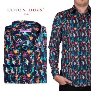 フランス 柄シャツ メンズ 長袖シャツ Bmx バイク 自転車 カジュアルシャツ ブランド ネオンカラー カラフル M02ad1965bmx M02ad1965bmx Cotondoux コトンドゥ ヤフー店 通販 Yahoo ショッピング