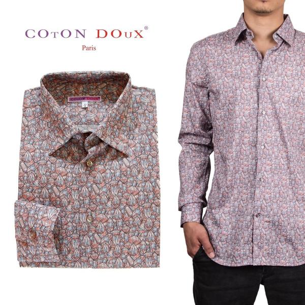 シャツ フランス 柄シャツ メンズ 長袖 ダイヤモンド レトロ プリント お洒落 可愛い ブランド ...