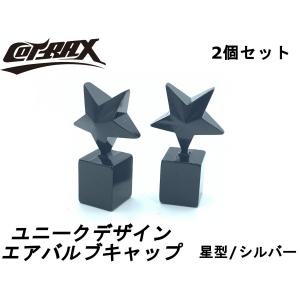 ユニークデザインエアバルブキャップ スター型 ブラック