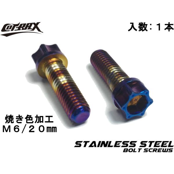 【COTRAX】スターヘッドステンレスボルト M6-20mm P1.0 チタン焼き色風加工 ドレスア...