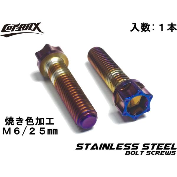 【COTRAX】スターヘッドステンレスボルト M6-25mm P1.0 チタン焼き色風加工 ドレスア...