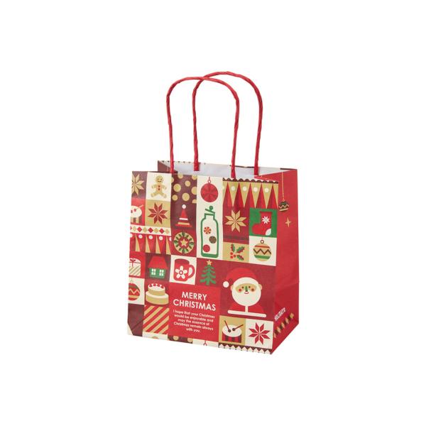 手提げ紙袋 クリスマスパターンぺーバーバッグ