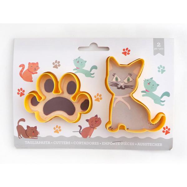 クッキー抜型 2個セット (肉球・ねこ)