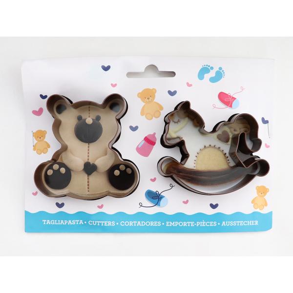 クッキー抜型 2個セット (くま・木馬)