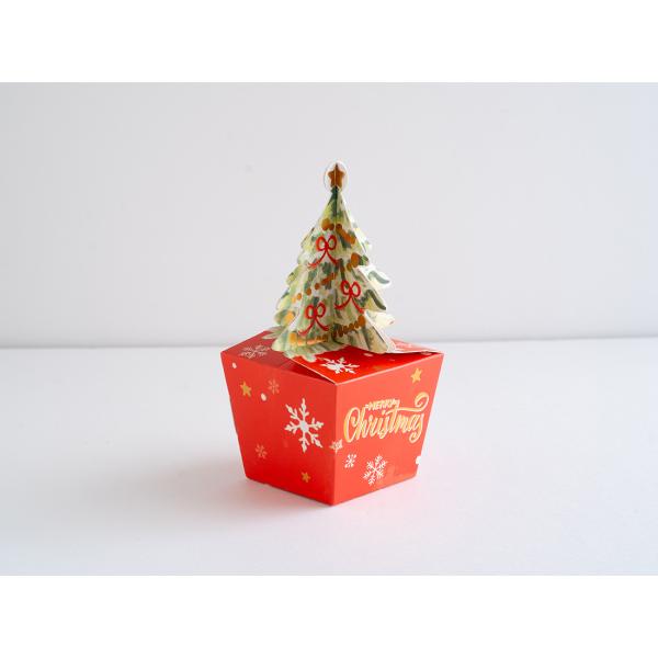 ギフト箱 クリスマスツリースタンド レッド小