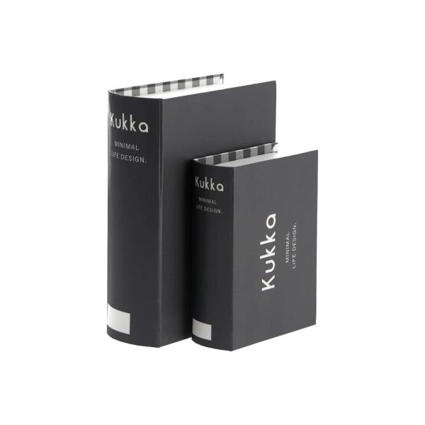 ギフト箱 KUKKA2021 ブック型 ブラック (大小2個セット)