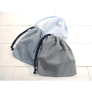 片絞り巾着袋/横19×縦20センチ/3枚セット